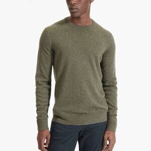Quince Men’s Crewneck Cashmere Olive Green Sweater Size Large Minimalist